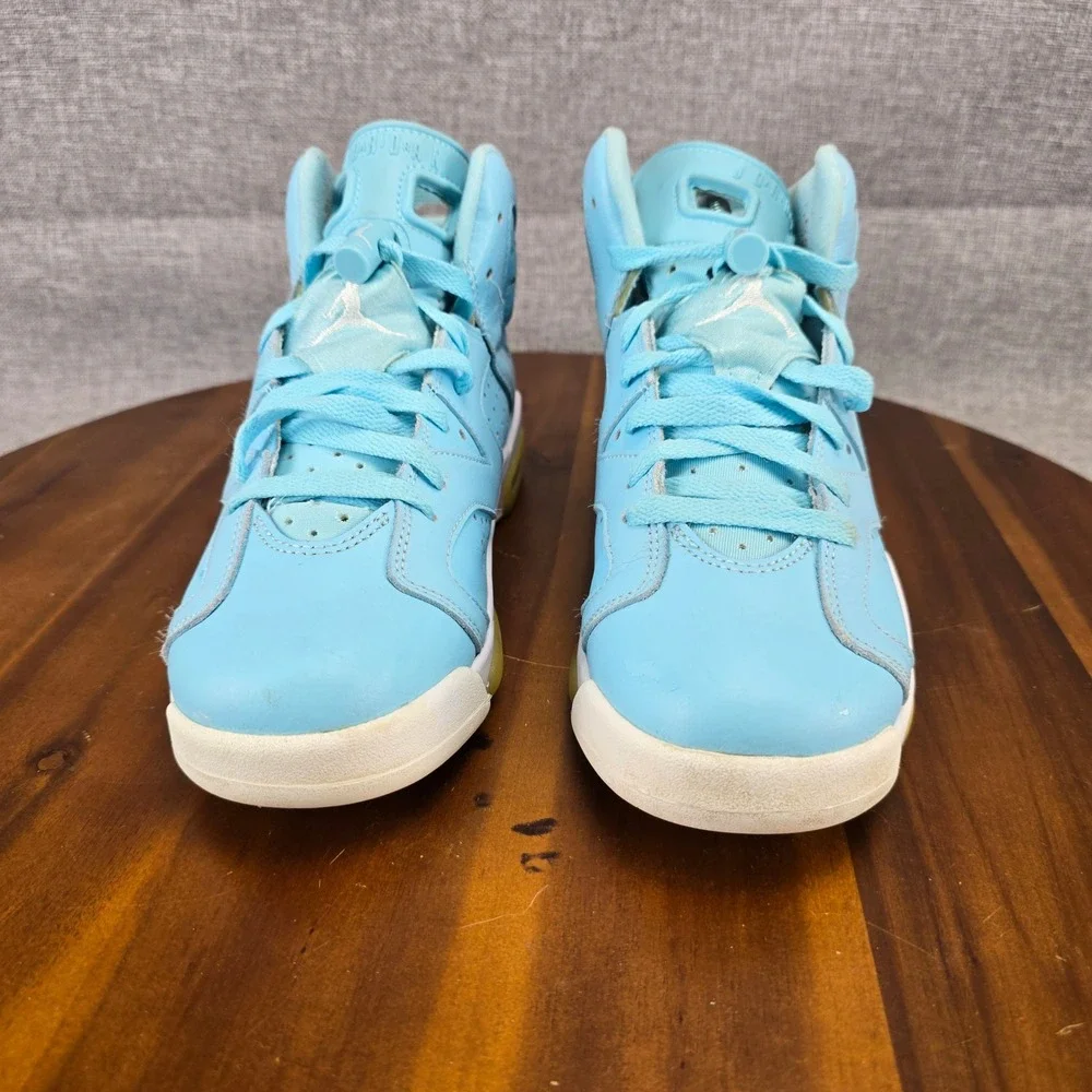 Nike Air Jordan 6 Retro GG Still Blue White Kids Basketball Shoes 543390-407 7Y